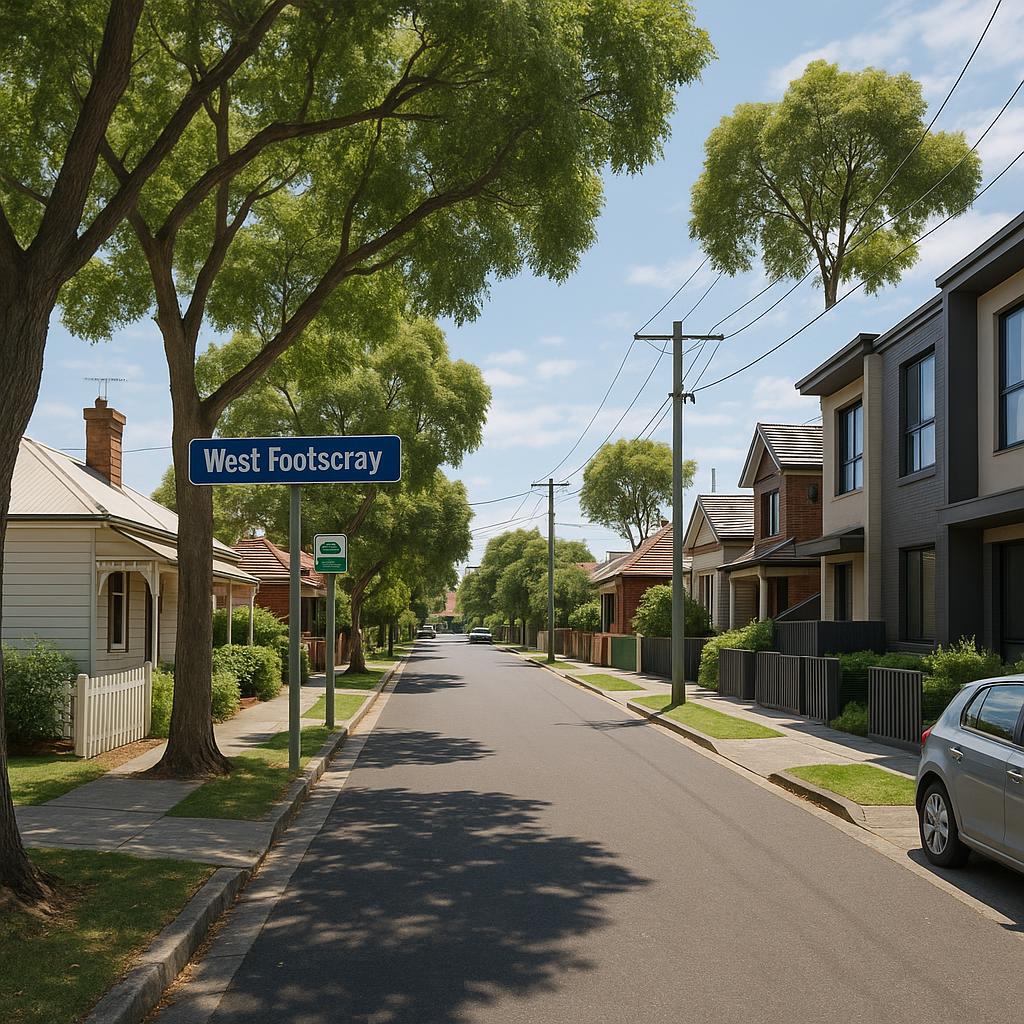 West Footscray residential street with period homes and townhouses