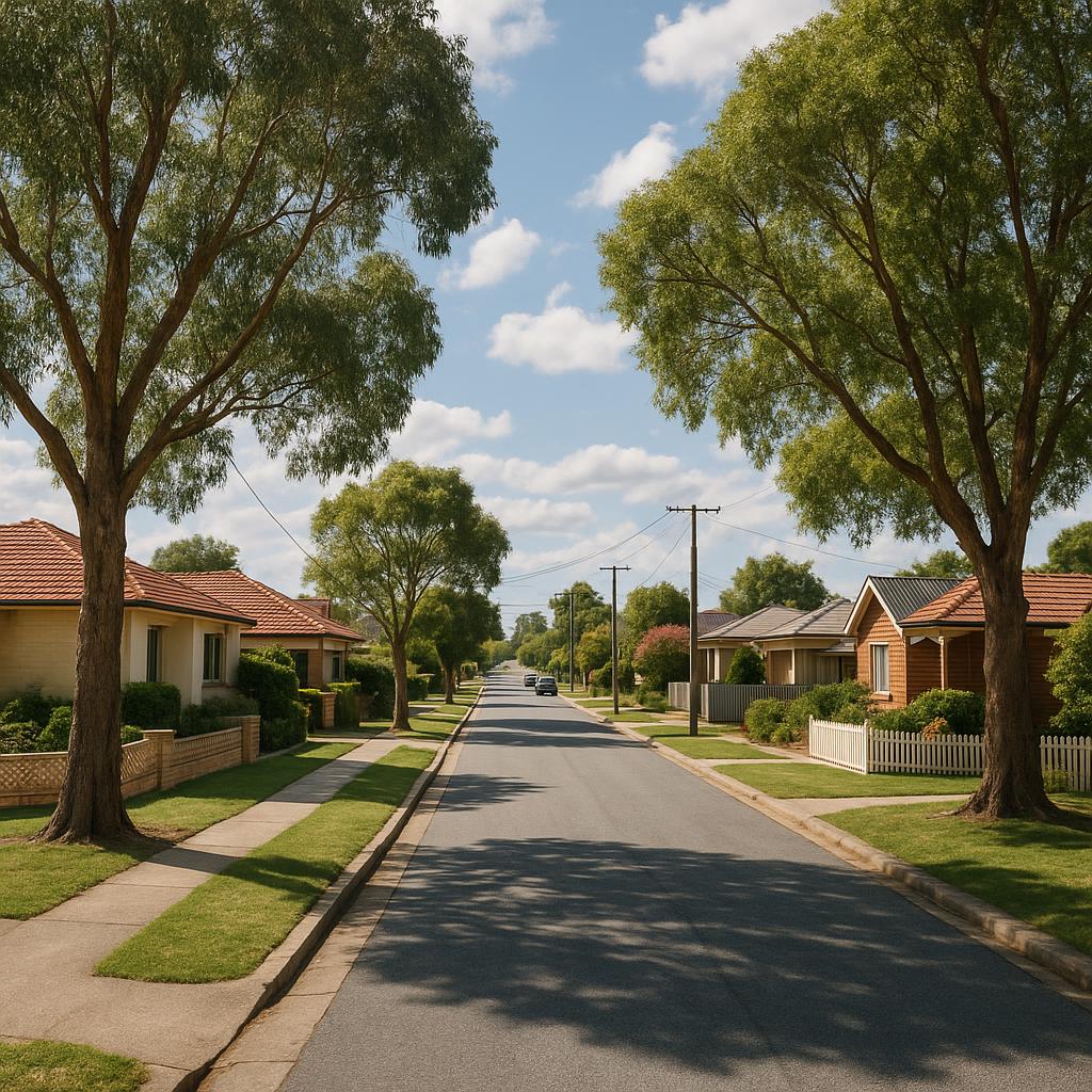 Wodonga residential street with detached homes and regional-city feel